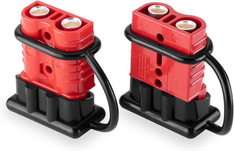MoFun 2-4 Gauge Battery Quick Connect Disconnect Electrical Plug Kit 175 Amps Wire Harness Plug for Winch Trailer, 2 Pack, Red - Image 1